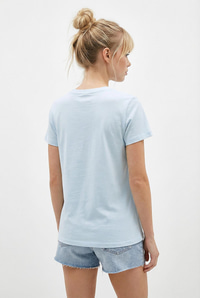 Kadın %100 Pamuk El İşi Nakış Detaylı Premium Tasarım T-Shirt 1006 60282052 - Bebe Mavisi T-SHİRT modelleri