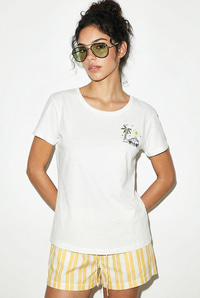 Kadın %100 Pamuk El İşi Summer Nakış Detaylı Premium Tasarım T-Shirt 1001 60282048 - Beyaz T-SHİRT modelleri