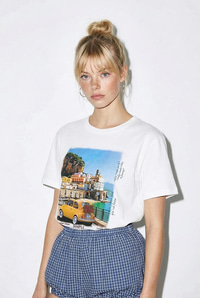Kadın %100 Pamuk Italy Temalı Baskılı Premium Tasarım T-Shirt 1008 60282054 - Beyaz T-SHİRT modelleri