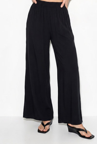 Kadın Asimetrik Kesim Bluz Beli Lastikli Cep Detaylı Bol Pantolon Takım 1089 60286250 - Siyah ALT - ÜST TAKIM modelleri