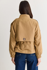 Kadın Astarlı Dik Yaka Beli Büzgülü Cep Detaylı Kısa Yağmurluk 2954 60286575 - Camel DIŞ GİYİM modelleri