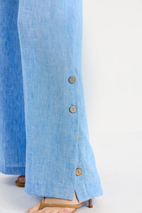 Kadın Bağlama Detaylı Bluz Astarlı Paçası Düğmeli Pantolonlu Astarlı Alt-Üst Takım 9266 60281046 - Gök Mavisi