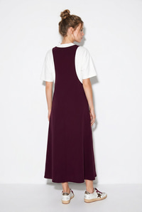 Kadın Basic T-Shirt Detaylı Askılı A Kesim Maxi Elbise 3598 60286360 - Mürdüm ELBİSE modelleri