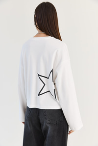 Kadın Baskı Detaylı Uzun Kollu Oversize Modal Bluz 12511 60286532 - Beyaz BLUZ modelleri
