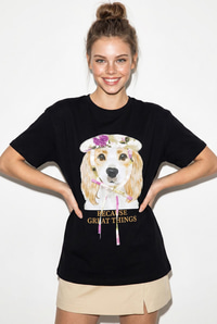 Kadın Baskı ve Payet Detaylı Fiyonklu Basic T-Shirt 7643 60286115 - Siyah T-SHİRT modelleri
