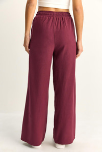 Kadın Beli Lastikli Cep Detaylı Bol Keten Pantolon YP5562 60286109 - Mürdüm PANTOLON modelleri