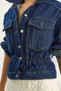 Kadın Beli Lastikli Denim Ceket 6090 60283610 - Lacivert CEKET modelleri