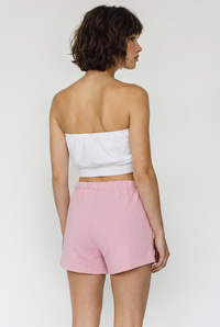 Kadın Beli Lastikli Yüksek Bel Basic Mini Şort 60286330 - Pembe ŞORT & BERMUDA modelleri