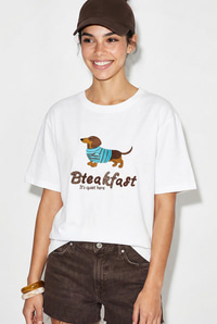 Kadın Bisiklet Yaka Nakış ve Boncuk İşlemeli Oversize T-Shirt 2221 60286122 - Beyaz T-SHİRT modelleri