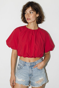 Kadın Bisiklet Yaka Poplin Balon Bluz DB261004 60286231 - Kırmızı BLUZ modelleri