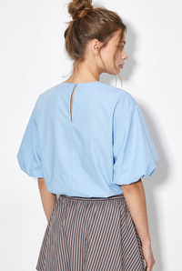 Kadın Bisiklet Yaka Poplin Balon Bluz DB261004 60286231 - Bebe Mavisi BLUZ modelleri