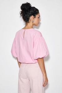 Kadın Bisiklet Yaka Poplin Balon Bluz DB261004 60286231 - Pembe BLUZ modelleri