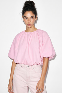 Kadın Bisiklet Yaka Poplin Balon Bluz DB261004 60286231 - Pembe BLUZ modelleri