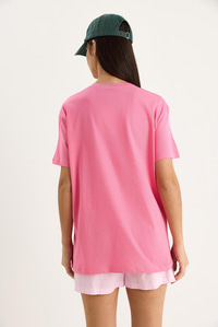Kadın Blueberries Baskılı Bisiklet Yaka %100 Pamuklu T-Shirt 6702 60283451 - Pembe