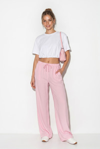 Kadın Cep Detaylı Beli Lastikli Bağlama Detaylı Yazlık Liyosel Pantolon YP5424 60283375 - Pembe PANTOLON modelleri