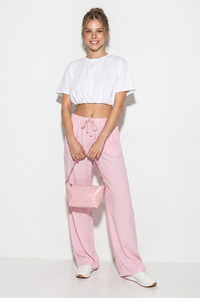 Kadın Cep Detaylı Beli Lastikli Bağlama Detaylı Yazlık Liyosel Pantolon YP5424 60283375 - Pembe PANTOLON modelleri