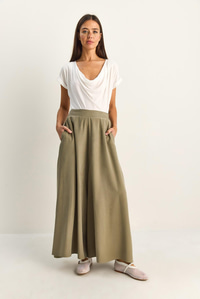 Kadın Cep Detaylı Diagonal Modal Pantolon Etek 3312 60286141 - Çağla Yeşili PANTOLON modelleri