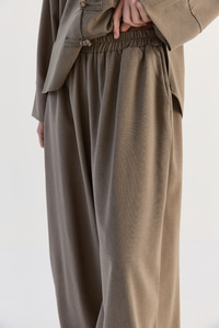 Kadın Çin Düğmeli Oversize Bluz Lastik Paça Şalvar Pantolon Takım 1118 60286546 - Vizon ALT - ÜST TAKIM modelleri