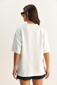 Kadın Dantel Detaylı Katmanlı Görünümlü Basic T-Shirt 1083 60286114 - Beyaz T-SHİRT modelleri