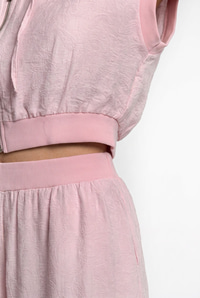 Kadın Desenli Kapüşonlu Yelek Cepli Şalvar Pantolon Takım 4156 60286386 - Pembe ALT - ÜST TAKIM modelleri