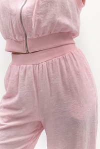 Kadın Desenli Kapüşonlu Yelek Cepli Şalvar Pantolon Takım 4156 60286386 - Pembe ALT - ÜST TAKIM modelleri