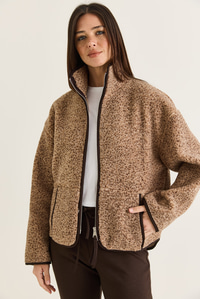 Kadın Dik Yaka Cep Detaylı Biyeli Çift Fermuarlı Oversize Teddy Polar Sweat 2970 60286656 - Sütlü Kahve SWEATSHİRT modelleri