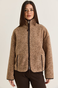 Kadın Dik Yaka Cep Detaylı Biyeli Çift Fermuarlı Oversize Teddy Polar Sweat 2970 60286656 - Sütlü Kahve SWEATSHİRT modelleri
