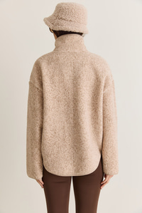 Kadın Dik Yaka Cep Detaylı Biyeli Çift Fermuarlı Oversize Teddy Polar Sweat 2970 60286656 - Bej SWEATSHİRT modelleri