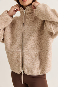Kadın Dik Yaka Cep Detaylı Biyeli Çift Fermuarlı Oversize Teddy Polar Sweat 2970 60286656 - Bej SWEATSHİRT modelleri
