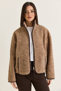 Kadın Dik Yaka Cep Detaylı Biyeli Çift Fermuarlı Oversize Teddy Polar Sweat 2970 60286656 - Sütlü Kahve SWEATSHİRT modelleri
