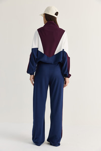 Kadın Dik Yaka Fermuarlı Garnili Oversize Hırka Bol Pantolon Modal Takım 8123 60286515 - Lacivert ALT - ÜST TAKIM modelleri