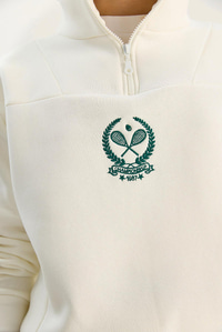 Kadın Dik Yaka Yarım Fermuarlı İçi Polarlı Crop Sweatshirt 1808 60283713 - Beyaz SWEATSHİRT modelleri