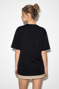 Kadın Figürlü Nakış ve Boncuk Detaylı Oversize T-Shirt 2222 60286121 - Siyah T-SHİRT modelleri