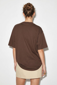 Kadın Figürlü Nakış ve Boncuk Detaylı Oversize T-Shirt 2222 60286121 - Kahverengi T-SHİRT modelleri