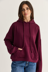 Kadın Kanat Detaylı Taş İşlemeli Kapüşonlu Kanguru Cepli Sweatshirt 4197 60286519 - Mürdüm SWEATSHİRT modelleri