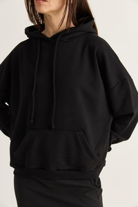 Kadın Kanat Detaylı Taş İşlemeli Kapüşonlu Kanguru Cepli Sweatshirt 4197 60286519 - Siyah SWEATSHİRT modelleri