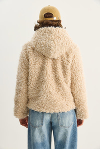 Kadın Kapüşonlu Astarlı Teddy Mont 2818 60281117 - Krem DIŞ GİYİM modelleri