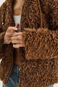 Kadın Kapüşonlu Astarlı Teddy Mont 2818 60281117 - Kahverengi DIŞ GİYİM modelleri