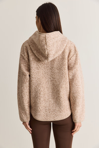 Kadın Kapüşonlu Biyeli Fermuarlı Cep Detaylı Teddy Peluş Sweat 2970 60286606 - Bej-Vizon SWEATSHİRT modelleri
