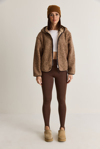 Kadın Kapüşonlu Biyeli Fermuarlı Cep Detaylı Teddy Peluş Sweat 2970 60286606 - Kahverengi-Vizon SWEATSHİRT modelleri