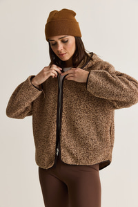 Kadın Kapüşonlu Biyeli Fermuarlı Cep Detaylı Teddy Peluş Sweat 2970 60286606 - Kahverengi-Vizon SWEATSHİRT modelleri