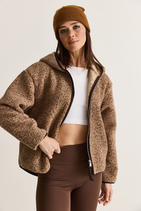 Kadın Kapüşonlu Biyeli Fermuarlı Cep Detaylı Teddy Peluş Sweat 2970 60286606 - Kahverengi-Vizon SWEATSHİRT modelleri