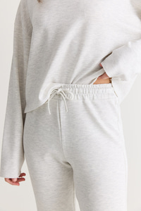 Kadın Kayık Yaka Salaş Bluz Yüksek Bel İspanyol Paça Pantolon Modal Basic Takım 12281 60286556 - Gri Melanj ALT - ÜST TAKIM modelleri