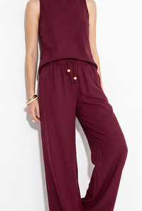 Kadın Keten Bluz Pantolon Takım 3392 60283483 - Bordo ALT - ÜST TAKIM modelleri