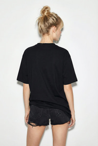 Kadın Köpek Nakışlı Taş İşlemeli Relaxed Fit %100 Pamuk T-Shirt 1077 60286067 - Siyah T-SHİRT modelleri