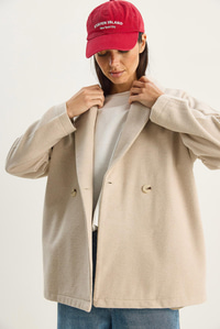 Kadın Kruvaze Yaka Cep Detaylı Kaşe Blazer Ceket 60283757 - Bej CEKET modelleri