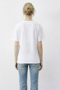 Kadın Leopar Kalp Taş İşlemeli Bisiklet Yaka Regular Fit T-Shirt 2210 60283976 - Beyaz T-SHİRT modelleri