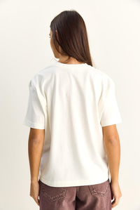 Kadın Lip Print Baskılı %100 Pamuk Oversize Basic T-Shirt ÖT261058 60286100 - Beyaz T-SHİRT modelleri
