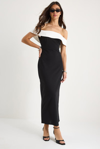 Kadın Madonna Yaka Kalem Maxi Elbise 8031 60283333 - Siyah