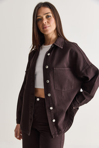 Kadın Mevsimlik Çift Cepli Düğmeli Oversize Denim Gömlek Ceket YC2530 60286689 - Acı Kahve CEKET modelleri